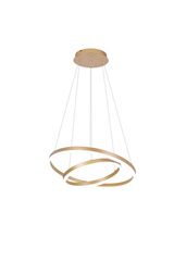 Φωτιστικό Κρεμαστό 60cm Δύο Κύκλοι Χρυσό Ματ LED 3CCT 3000-6000K Dimmer Night Mode Sun Light D88059/2