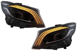 Full LED Headlights suitable for Mercedes V-Class W447 (2016-2020) Black-thumb-6