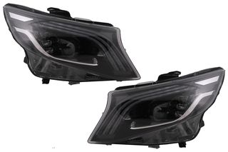 Full LED Headlights suitable for Mercedes V-Class W447 (2016-2020) Black-thumb-7