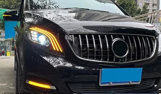 Full LED Headlights suitable for Mercedes V-Class W447 (2016-2020) Black-thumb-2