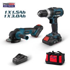 BORMANN Pro BBP9015 Σετ Δραπ/βιδπ 20V+Γωνιακός Φ125+Μπαταρίες+Τσάντα Σετ - BBP9015