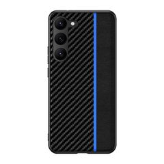 For Samsung Galaxy S23 5G Ultra-thin Carbon Fiber Texture Splicing Phone Case(Blue)