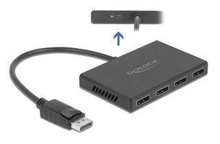 DELOCK DisplayPort splitter 87794, 4 σε 1, Dual Mode, 4K, μαύρο