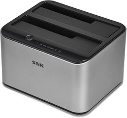SSK Docking Station για 2 σκληρούς δίσκους SATA 2.5" και 3.5" USB 3 & λειτουργία Clone B098CWGYSR