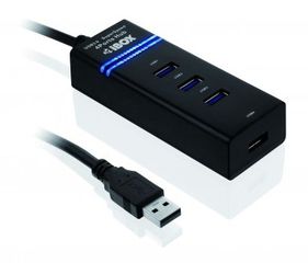 iBox IUH3FB interface hub 5000 Mbit/s Black-thumb-1