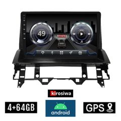 KIROSIWA 4+64GB MAZDA 6 (2002-2008) Android οθόνη αυτοκίνητου 4GB με GPS WI-FI (ηχοσύστημα αφής 9" ιντσών OEM Youtube Playstore MP3 USB Radio Bluetooth Mirrorlink DSP 4x60W Apple Carplay Android Auto