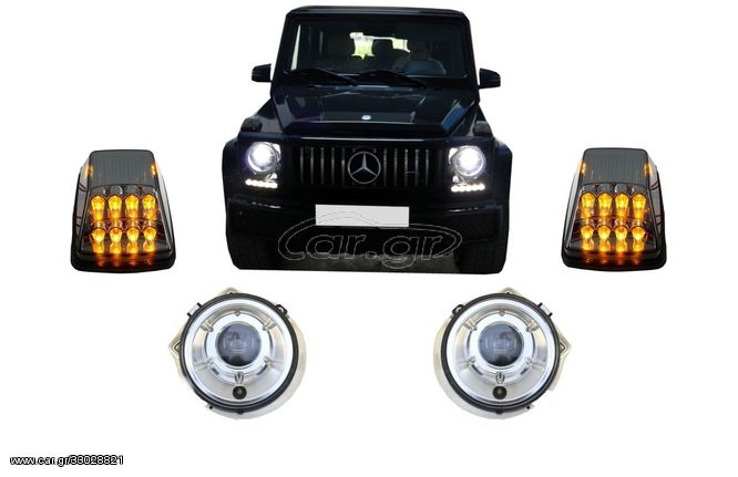 ΦΑΝΑΡΙΑ ΕΜΠΡΟΣ LED MERCEDES G-Class W463 (1989-2012) with Headlights Chrome Bi-Xenon Look