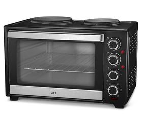Life Kouzinaki 302 Ηλεκτρικό Φουρνάκι 30lt με 2 Εστίες και Αέρα, 3200W (221-0153)