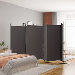 Διαχωριστικό Δωματίου με 6 Πάνελ Καφέ 520x180 εκ. από Ύφασμα 350271