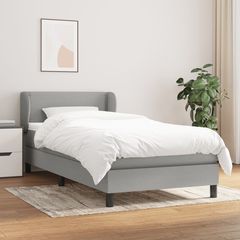 ΚΡΕΒΑΤΙ BOXSPRING ΜΕ ΣΤΡΩΜΑ ΑΝΟΙΧΤΟ ΓΚΡΙ 90X200 ΕΚ. ΥΦΑΣΜΑΤΙΝΟ 3126133