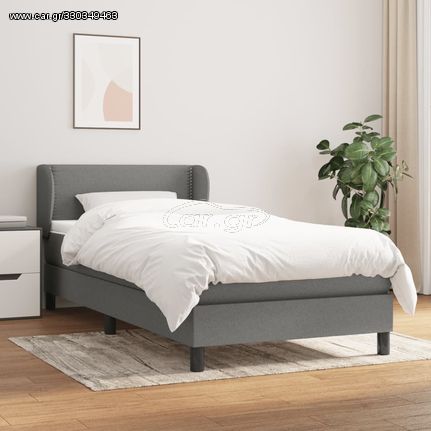 ΚΡΕΒΑΤΙ BOXSPRING ΜΕ ΣΤΡΩΜΑ ΣΚΟΥΡΟ ΓΚΡΙ 100X200 ΕΚ. ΥΦΑΣΜΑΤΙΝΟ 3126142