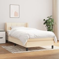 ΚΡΕΒΑΤΙ BOXSPRING ΜΕ ΣΤΡΩΜΑ ΚΡΕΜ 100 X 200 ΕΚ. ΥΦΑΣΜΑΤΙΝΟ 3126226