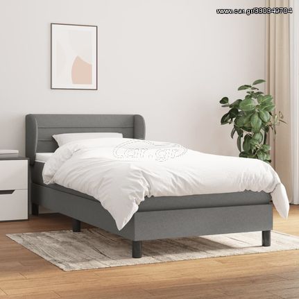 ΚΡΕΒΑΤΙ BOXSPRING ΜΕ ΣΤΡΩΜΑ ΣΚΟΥΡΟ ΓΚΡΙ 80X200 ΕΚ. ΥΦΑΣΜΑΤΙΝΟ 3126278