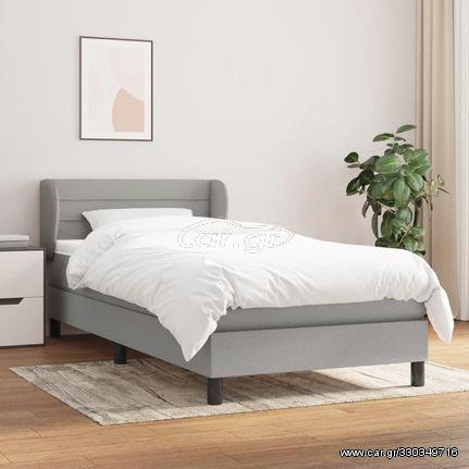 ΚΡΕΒΑΤΙ BOXSPRING ΜΕ ΣΤΡΩΜΑ ΑΝΟΙΧΤΟ ΓΚΡΙ 90X200 ΕΚ. ΥΦΑΣΜΑΤΙΝΟ 3126293