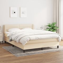 ΚΡΕΒΑΤΙ BOXSPRING ΜΕ ΣΤΡΩΜΑ ΚΡΕΜ 140X200 ΕΚ. ΥΦΑΣΜΑΤΙΝΟ 3126330