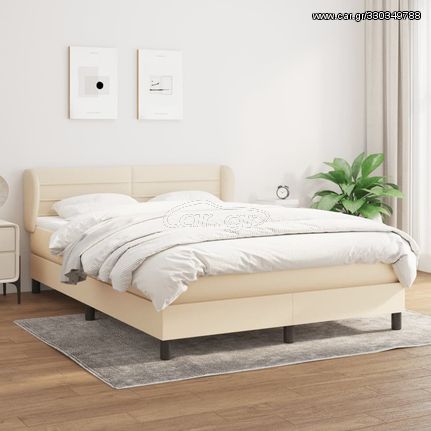 ΚΡΕΒΑΤΙ BOXSPRING ΜΕ ΣΤΡΩΜΑ ΚΡΕΜ 140X200 ΕΚ. ΥΦΑΣΜΑΤΙΝΟ 3126330