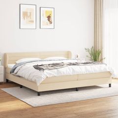 ΚΡΕΒΑΤΙ BOXSPRING ΜΕ ΣΤΡΩΜΑ ΚΡΕΜ 200X200 ΕΚ. ΥΦΑΣΜΑΤΙΝΟ 3126354