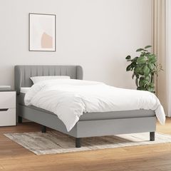 ΚΡΕΒΑΤΙ BOXSPRING ΜΕ ΣΤΡΩΜΑ ΑΝΟΙΧΤΟ ΓΚΡΙ 90X200 ΕΚ. ΥΦΑΣΜΑΤΙΝΟ 3126373