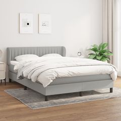 ΚΡΕΒΑΤΙ BOXSPRING ΜΕ ΣΤΡΩΜΑ ΑΝΟΙΧΤΟ ΓΚΡΙ 140X200 ΕΚ. ΥΦΑΣΜΑΤΙΝΟ 3126405