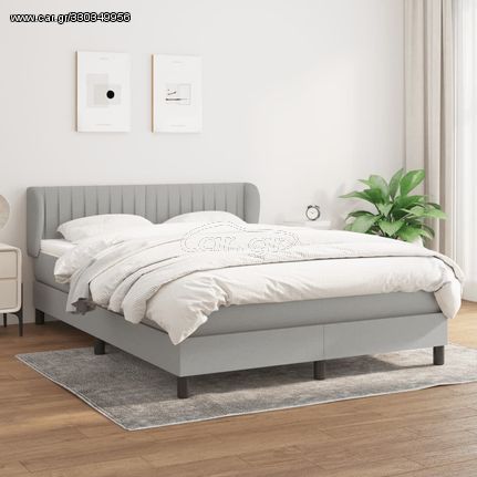 ΚΡΕΒΑΤΙ BOXSPRING ΜΕ ΣΤΡΩΜΑ ΑΝΟΙΧΤΟ ΓΚΡΙ 140X200 ΕΚ. ΥΦΑΣΜΑΤΙΝΟ 3126405