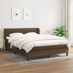 ΚΡΕΒΑΤΙ BOXSPRING ΜΕ ΣΤΡΩΜΑ ΣΚΟΥΡΟ ΚΑΦΕ 140X200 ΕΚ ΥΦΑΣΜΑΤΙΝΟ 3126408