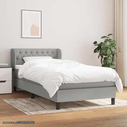 ΚΡΕΒΑΤΙ BOXSPRING ΜΕ ΣΤΡΩΜΑ ΑΝΟΙΧΤΟ ΓΚΡΙ 90X200 ΕΚ. ΥΦΑΣΜΑΤΙΝΟ 3126453