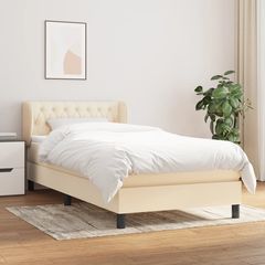 ΚΡΕΒΑΤΙ BOXSPRING ΜΕ ΣΤΡΩΜΑ ΚΡΕΜ 90X200 ΕΚ.ΥΦΑΣΜΑΤΙΝΟ 3126458