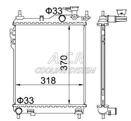 ΨΥΓΕΙΟ ΝΕΡΟΥ ΚΑΙΝΟΥΡΙΟ HYUNDAI GETZ 2002-2010 (373X322X24) AVA HY2099 BEHR HELLA 8MK 376 754-491 FRIGAIR 0128.3076 NISSENS 67093 NRF 53359 VALEO 734910 253101C200 253101C206 25310-1C200 25310-1C206