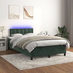 ΚΡΕΒΑΤΙ BOXSPRING ΜΕ ΣΤΡΩΜΑ & LED ΣΚ. ΠΡΑΣΙΝΟ 120X200ΕΚ ΒΕΛΟΥΔΟ 3134636