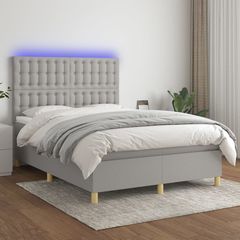 ΚΡΕΒΑΤΙ BOXSPRING ΜΕ ΣΤΡΩΜΑ & LED ΑΝ.ΓΚΡΙ 140X190ΕΚ. ΥΦΑΣΜΑΤΙΝΟ 3135749