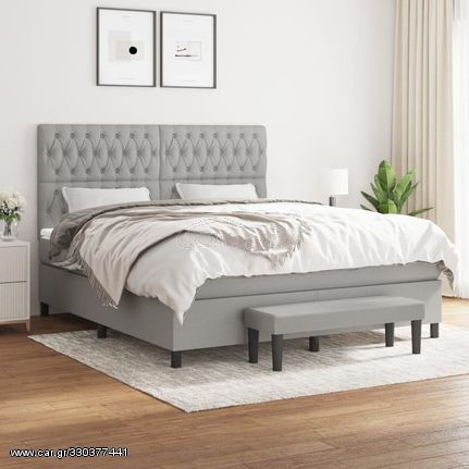 ΚΡΕΒΑΤΙ BOXSPRING ΜΕ ΣΤΡΩΜΑ ΑΝΟΙΧΤΟ ΓΚΡΙ 180X200 ΕΚ. ΥΦΑΣΜΑΤΙΝΟ 3136853