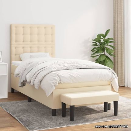 ΚΡΕΒΑΤΙ BOXSPRING ΜΕ ΣΤΡΩΜΑ ΚΡΕΜ 100 X 200 ΕΚ. ΥΦΑΣΜΑΤΙΝΟ 3136898