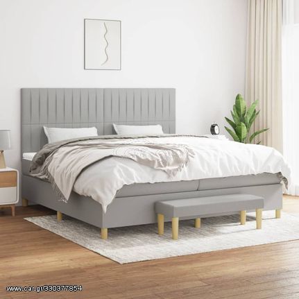 ΚΡΕΒΑΤΙ BOXSPRING ΜΕ ΣΤΡΩΜΑ ΑΝΟΙΧΤΟ ΓΚΡΙ 200X200 ΕΚ. ΥΦΑΣΜΑΤΙΝΟ 3137341