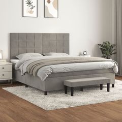 ΚΡΕΒΑΤΙ BOXSPRING ΜΕ ΣΤΡΩΜΑ ΑΝΟΙΧΤΟ ΓΚΡΙ 180X200 ΕΚ. ΒΕΛΟΥΔΙΝΟ 3137857