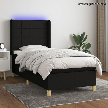 ΚΡΕΒΑΤΙ BOXSPRING ΜΕ ΣΤΡΩΜΑ & LED ΜΑΥΡΟ 90X200 ΕΚ. ΥΦΑΣΜΑΤΙΝΟ 3138847