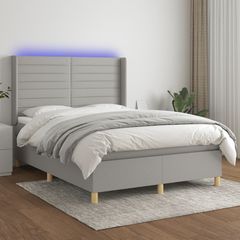 ΚΡΕΒΑΤΙ BOXSPRING ΜΕ ΣΤΡΩΜΑ & LED ΑΝ.ΓΚΡΙ 140X190ΕΚ. ΥΦΑΣΜΑΤΙΝΟ 3138949