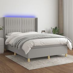 ΚΡΕΒΑΤΙ BOXSPRING ΜΕ ΣΤΡΩΜΑ & LED ΑΝ.ΓΚΡΙ 140X190ΕΚ. ΥΦΑΣΜΑΤΙΝΟ 3139029