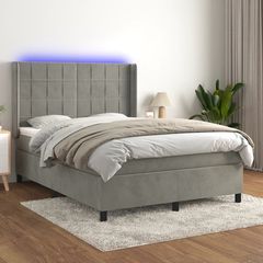 ΚΡΕΒΑΤΙ BOXSPRING ΜΕ ΣΤΡΩΜΑ & LED ΑΝ.ΓΚΡΙ 140X200 ΕΚ. ΒΕΛΟΥΔΙΝΟ 3139565