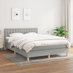 ΚΡΕΒΑΤΙ BOXSPRING ΜΕ ΣΤΡΩΜΑ ΑΝΟΙΧΤΟ ΓΚΡΙ 140X200 ΕΚ. ΥΦΑΣΜΑΤΙΝΟ 3140937