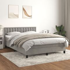 ΚΡΕΒΑΤΙ BOXSPRING ΜΕ ΣΤΡΩΜΑ ΑΝΟΙΧΤΟ ΓΚΡΙ 140X200 ΕΚ. ΒΕΛΟΥΔΙΝΟ 3141545