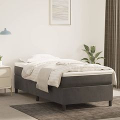 ΚΡΕΒΑΤΙ BOXSPRING ΜΕ ΣΤΡΩΜΑ ΣΚΟΥΡΟ ΓΚΡΙ 90X190 ΕΚ. ΒΕΛΟΥΔΙΝΟ 3144652