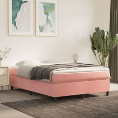 ΚΡΕΒΑΤΙ BOXSPRING ΜΕ ΣΤΡΩΜΑ ΡΟΖ 140X200 ΕΚ. ΒΕΛΟΥΔΙΝΟ 3144686