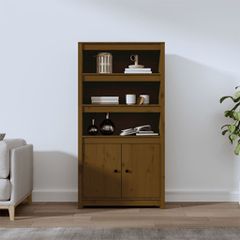 Ντουλάπι Ψηλό Καφέ Μέλι 80x35x154 εκ. από Μασίφ Ξύλο Πεύκου 823522