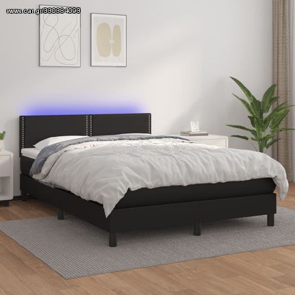 ΚΡΕΒΑΤΙ BOXSPRING ΜΕ ΣΤΡΩΜΑ & LED ΜΑΥΡΟ 140X190 ΕΚ. ΣΥΝΘ. ΔΕΡΜΑ 3134159