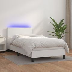 ΚΡΕΒΑΤΙ BOXSPRING ΜΕ ΣΤΡΩΜΑ & LED ΛΕΥΚΟ 100X200 ΕΚ. ΣΥΝΘ. ΔΕΡΜΑ 3134088