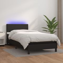 ΚΡΕΒΑΤΙ BOXSPRING ΜΕ ΣΤΡΩΜΑ & LED ΜΑΥΡΟ 100X200 ΕΚ. ΣΥΝΘ. ΔΕΡΜΑ 3134087