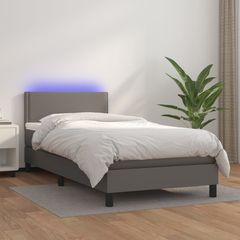 ΚΡΕΒΑΤΙ BOXSPRING ΜΕ ΣΤΡΩΜΑ & LED ΓΚΡΙ 100X200 ΕΚ. ΣΥΝΘ. ΔΕΡΜΑ 3134151