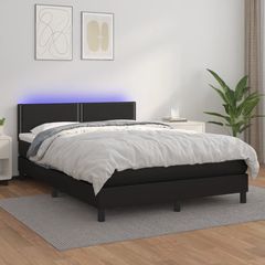 ΚΡΕΒΑΤΙ BOXSPRING ΜΕ ΣΤΡΩΜΑ & LED ΜΑΥΡΟ 140X200 ΕΚ. ΣΥΝΘ. ΔΕΡΜΑ 3134165