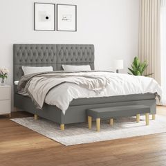 ΚΡΕΒΑΤΙ BOXSPRING ΜΕ ΣΤΡΩΜΑ ΣΚΟΥΡΟ ΓΚΡΙ 180X200 ΕΚ ΥΦΑΣΜΑΤΙΝ 3137414