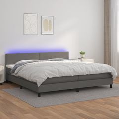 ΚΡΕΒΑΤΙ BOXSPRING ΜΕ ΣΤΡΩΜΑ & LED ΓΚΡΙ 200X200 ΕΚ. ΣΥΝΘ. ΔΕΡΜΑ 3134127